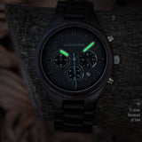Montre Homme BOBO BIRD Wooden Watches Men Top Brand Luxury Military Wristwatch Chronograph Wood Gift Box Customize for Male