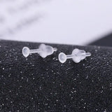 100 Set Hypoallergenic Simple Plastic Earrings Clear Ear Pins Needle and Resin Earring Backs DIY Ear Accessories