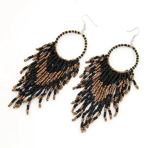 Vintage Ethnic Bohemian Beads Earrings Tassel  Wholesale Jewelry