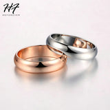 Couple Rings For Man Woman Simple Metal Rose Gold Color Wedding Engagement Dating Gifts Fashion Jewelry Wholesale All Size R049