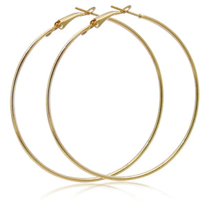 EKUSTYEE Big Circle Hoop Earring for Women Jewelry Metal Trendy Retro Big Round Circle Earrings