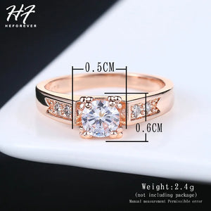 Classical Wedding Rings For Women Shiny Cubic Zircon Engagement Anniversary Gifts For Lady Girls Trend Jewelry Accessories R051