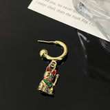 1 pc New Ins Simple Cute Lucky Cat Pendant Earring Vintage Cat Dangle Earrings For Women Girls Fashion Jewelry Gift