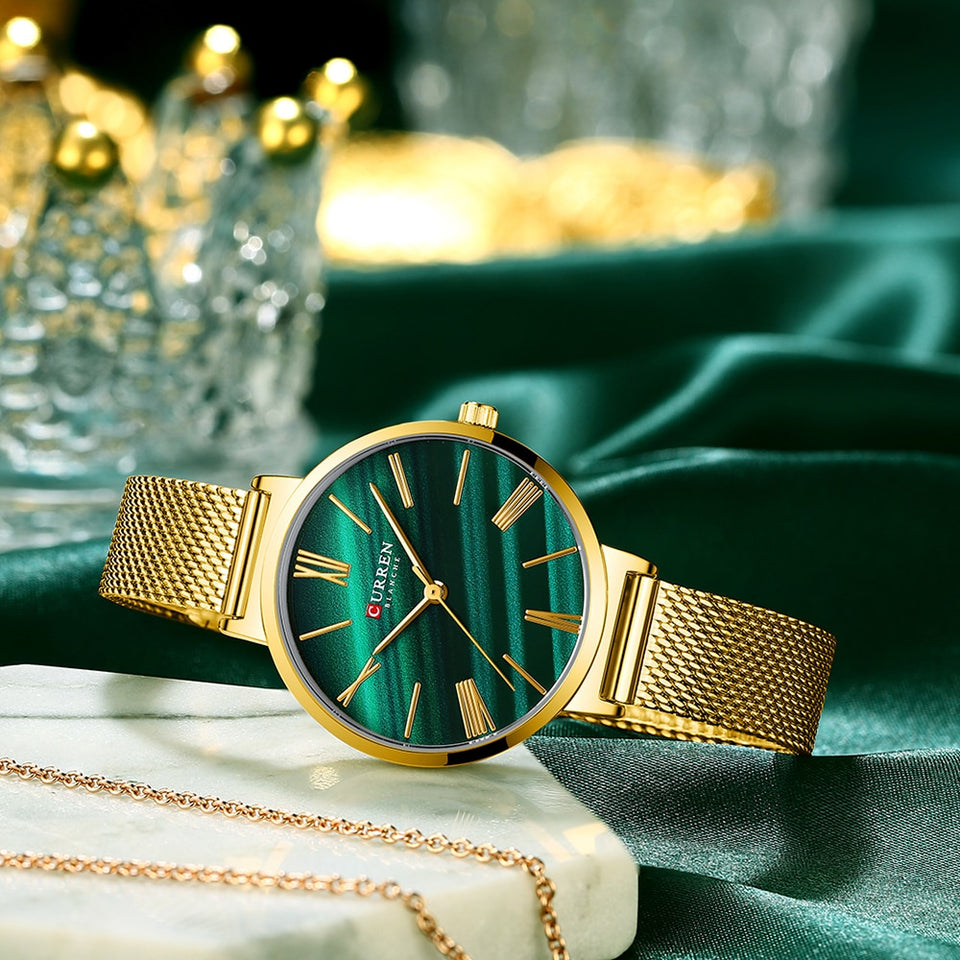 CURREN 2020 Women&#39;s Watches Leather Strap Quartz Wristwatch Classic Simple Clock female часы женские