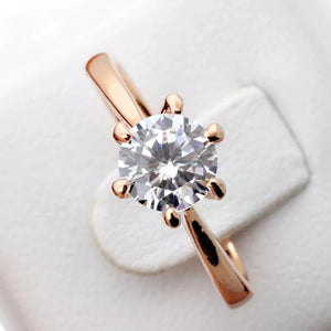 Engagement Rings For Women Bride Crystal Silver Plated Gold Color Wedding Rings Accessories Jewelry Korean Fashion Jewelry R014