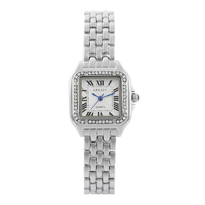 2023 Luxury Women&#39;s Fashion Square Watches Gold Alloy Strap Ladies Quartz Wristwatches Qualities Female Roman Scale Clock