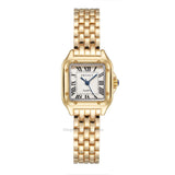 2023 Luxury Women&#39;s Fashion Square Watches Gold Alloy Strap Ladies Quartz Wristwatches Qualities Female Roman Scale Clock
