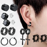 Non-pierced Earrings Non-hole Classic Fake Hoop Earring Punk Without Piercing Hip-hop Black Ear Bone Buckle Ear Clips Jewelry