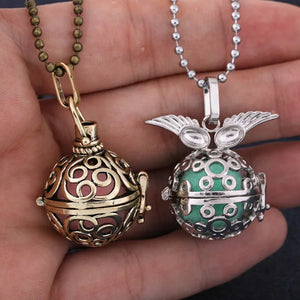 Retro Chime Music Angel Ball Caller Locket Necklace Vintage Pregnancy Necklace Aromatherapy Essential Oil Diffuser Accessories
