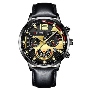 Fashion Mens Business Watches Luxury Gold Stainless Steel Mesh Belt Quartz Wrist Watch Luminous Clock Men Casual Leather Watch