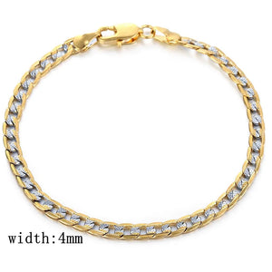 Trendsmax Gold Color Chain Necklace For Men Women Cuban Link Chain Male Necklace Fashion Men's Jewelry Wholesale Gifts 4mm GN64