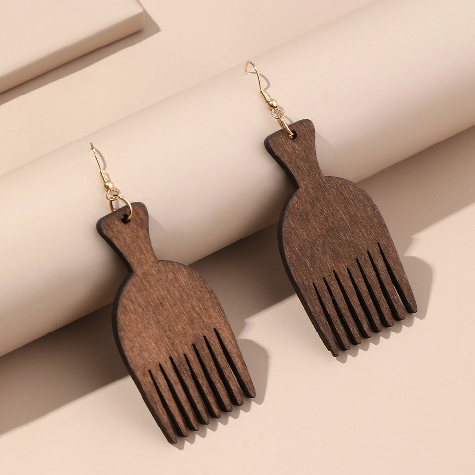 Fashion Round Wood Tassels Dangle  Earrings for Women Statement Earrings Geometric Boho Jewelry Hot Party Wear