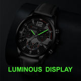 Fashion Mens Business Watches Luxury Gold Stainless Steel Mesh Belt Quartz Wrist Watch Luminous Clock Men Casual Leather Watch