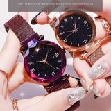 Reloj Mujer Luxury Starry Sky Women Watches Magnetic Mesh Belt Band Watch Women&#39;s Fashion Dress Wristwatch Zegarek Damski