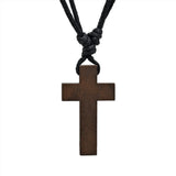 Various Styles Catholic Cross Necklace Jesus Christ Pendant Choker Retro Jewelry Style Natural Wood Necklace Wholesale Amulet