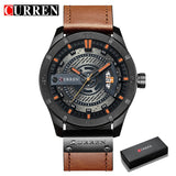 CURREN Men Military Sports Watches Men&#39;s Quartz Date Clock Man Casual Leather Wristwatches  Relogio Masculino