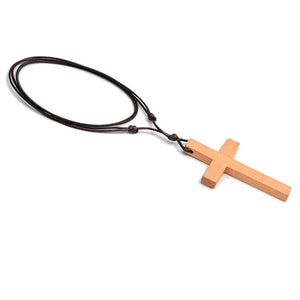 Various Styles Catholic Cross Necklace Jesus Christ Pendant Choker Retro Jewelry Style Natural Wood Necklace Wholesale Amulet