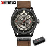 CURREN Men Military Sports Watches Men&#39;s Quartz Date Clock Man Casual Leather Wristwatches  Relogio Masculino