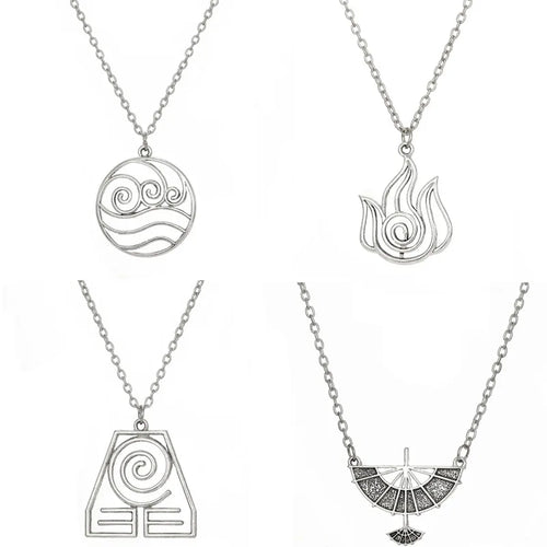 Avatar The Last Airbender Pendant Necklace Air Nomad Fire and Water Tribe Link Chain Necklace For Men Women High Quality Jewelry