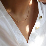 Boho Fashion New Vintage Simple Round Sequin Pendant Gold Color Necklaces For Women 2020 Multilevel Necklace Jewelry Gift