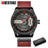 CURREN Men Military Sports Watches Men&#39;s Quartz Date Clock Man Casual Leather Wristwatches  Relogio Masculino