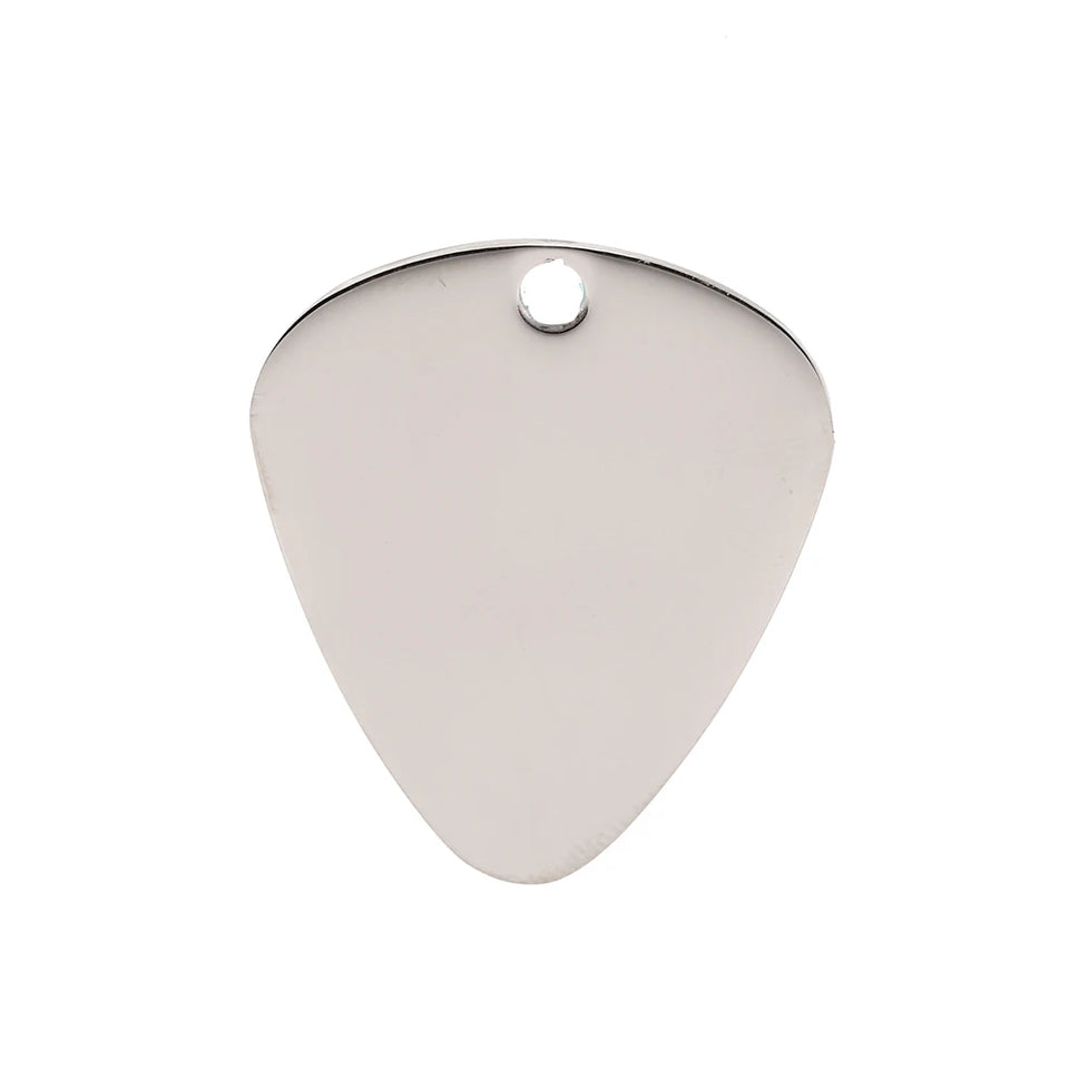 Metal Guitar Pick Necklace Stainless Steel Durable Stainless Steel Thin Mediator Pick With Chain For Guitarra Jewelry Pendant