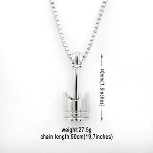 Mini Engine Piston Pendant Stainless Steel Necklace Biker Motorcycle Enthusiast Torque Necklaces Men Punk Rocking Jewelry SN63