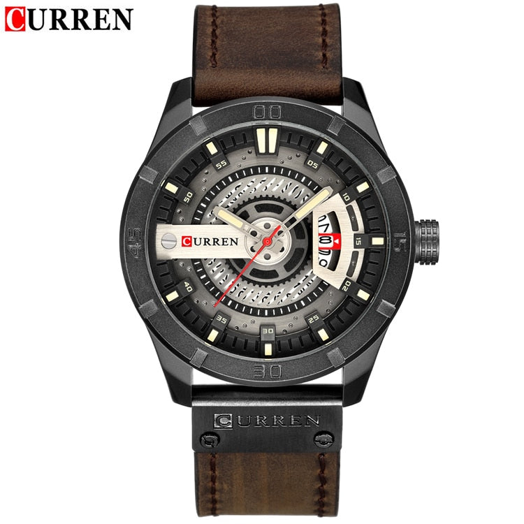 CURREN Men Military Sports Watches Men&#39;s Quartz Date Clock Man Casual Leather Wristwatches  Relogio Masculino