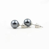 3A Grade 6mm 8mm 10mm Round Hematite Beads Stud Earrings Nickel Free (3 Pairs)  HE1000