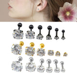 Earring Fashion Jewelry Four Prong Set Clear CZ16G Tragus Ear Stud Earrings For Women Fashion Ear Piercing Stud Earring pendient