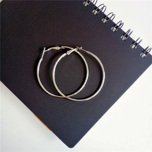 EKUSTYEE Big Circle Hoop Earring for Women Jewelry Metal Trendy Retro Big Round Circle Earrings