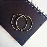 EKUSTYEE Big Circle Hoop Earring for Women Jewelry Metal Trendy Retro Big Round Circle Earrings