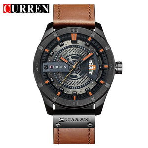 CURREN Men Military Sports Watches Men&#39;s Quartz Date Clock Man Casual Leather Wristwatches  Relogio Masculino