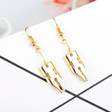 Anime jojo bizarre adventure Rohan Kishibe Gold Color Pen Nib Earring  For Women Girls Cosplay Accessories Fashion Jewelry