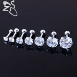 Earring Fashion Jewelry Four Prong Set Clear CZ16G Tragus Ear Stud Earrings For Women Fashion Ear Piercing Stud Earring pendient