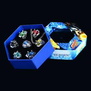 2022 New 7Pcs/Set Katekyo Hitman Reborn Vongola Alloy Rings Anime Cosplay Fashion Jewelry