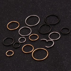 1PC 6mm to 16mm Stainless Steel Hinged Segment Clicker Ring Hoop Nose Septum Piercing Helix Cartilage Daith Earring Jewelry