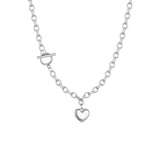 Punk Stainless Steel Long Thick Chain Toggle Heart Pendant Necklace For Women Men Goth Choker Necklaces 2020 Trend Neck Jewelry