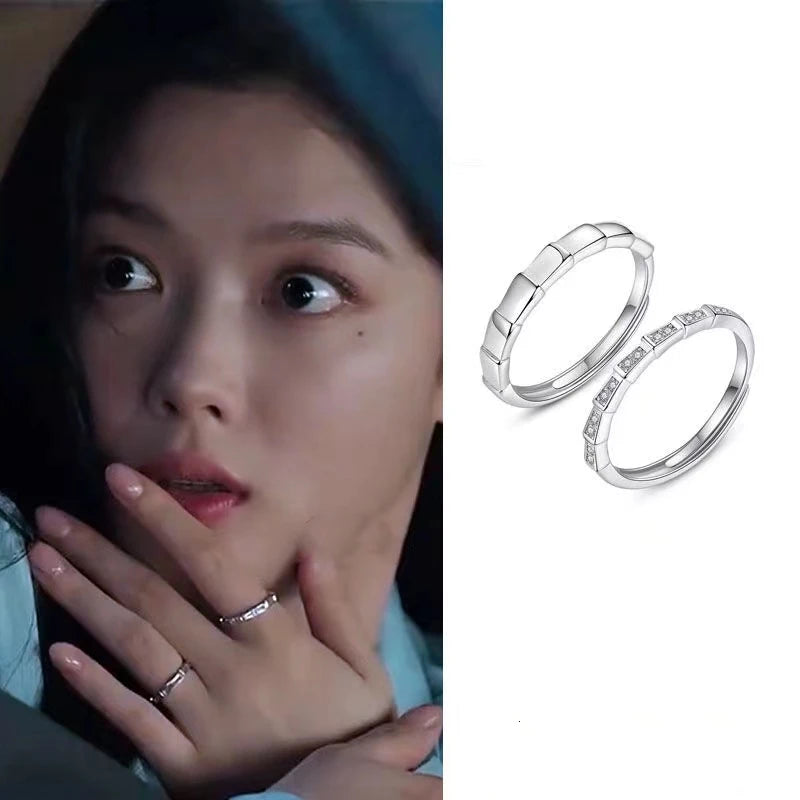 2pcs openning Kim You Jung My Demon Song Kang same Zheng Jiuyuan rings Korean For Women Girls men