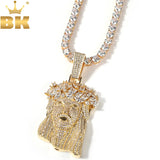 THE BLING KING Big Jesus Pendant Necklace Full Iced Out Cubic Zirconia Charm Tennis Necklace Fashion Hiphop Jewelry