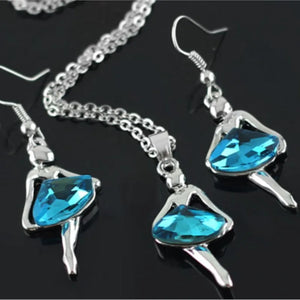 Bal set dancing angle girl Crystal Pendant fashion Jewelry set Necklace Earrings dropshipping bridal lover girl quality birthday