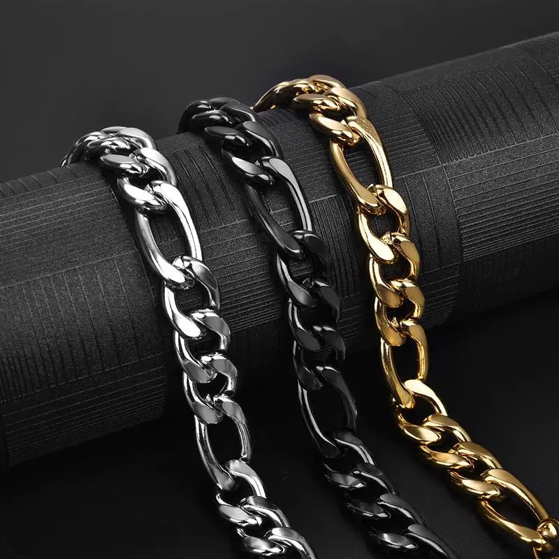 Figaro Chain Necklace Stainless Steel Link for Men Women 3 Colors Jewelry Accessories Waterproof NK Necklaces