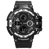 YIKAZE Black Digital Watch for Men Sports Watches Waterproof Outdoor Chronograph Hand Clock G Infantry Shock Student Wristwatch