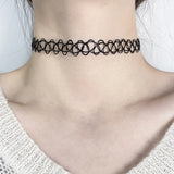 N58F 12 Pack Choker Necklace Set Tattoo Style Kids Teens Girls Women Stretch Elastic Jewelry Gifts Tattoo Choker Necklaces