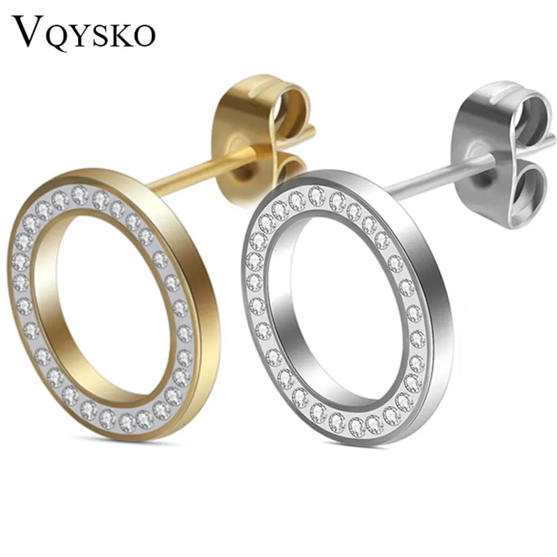 316L Stainless Steel Earring Crystal Stud Earrings For Women Joyas Brincos Bijoux Jewelry Earings Fashion
