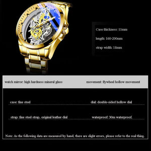 2023 New Men Watch Skeleton Automatic quartz Watch Gold Skeleton Vintage Man Watch Mens Watches Top Brand Luxury часы мужские