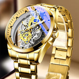 2023 New Men Watch Skeleton Automatic quartz Watch Gold Skeleton Vintage Man Watch Mens Watches Top Brand Luxury часы мужские