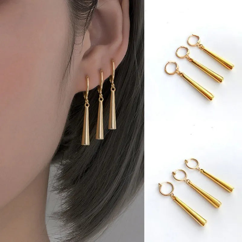 Charmsmic 3Pcs/Set Anime Zoro Earrings Ear Clips Gold Color Small Geometric Non-pierced Jewelry Hot Sell Wholesale