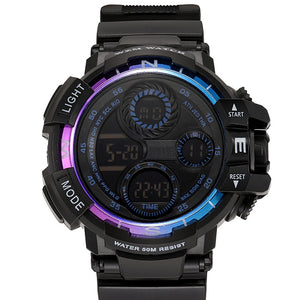 YIKAZE Black Digital Watch for Men Sports Watches Waterproof Outdoor Chronograph Hand Clock G Infantry Shock Student Wristwatch