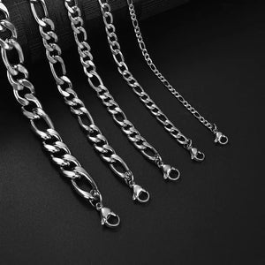 Figaro Chain Necklace Stainless Steel Link for Men Women 3 Colors Jewelry Accessories Waterproof NK Necklaces